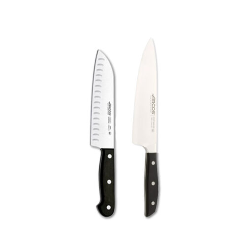סט סכין שף 21 ס"מ Manhattan וסכין סנטוקו שקעים 17 ס"מ Universal מבית Arcos