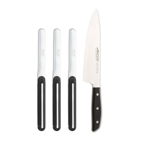 סט 3 סכיני Linea לבן וסכין שף 21 ס"מ Manhattan מבית Arcos
